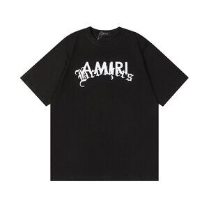 AMIRI Black T-Shirt with White Graphic Logo